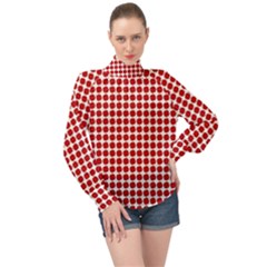 Red Pattern Seamless Texture Background High Neck Long Sleeve Chiffon Top by artworkshop