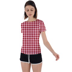 Red Pattern Seamless Texture Background Back Circle Cutout Sports Tee by artworkshop