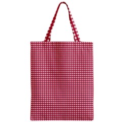 Red Gingham Check Zipper Classic Tote Bag by artworkshop