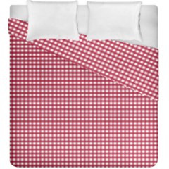 Red Gingham Check Duvet Cover Double Side (king Size) by artworkshop