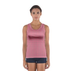 Red Gingham Check Sport Tank Top  by artworkshop