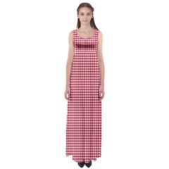 Red Gingham Check Empire Waist Maxi Dress by artworkshop