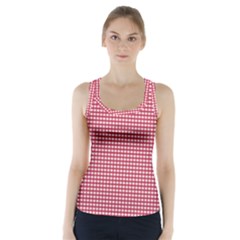 Red Gingham Check Racer Back Sports Top by artworkshop