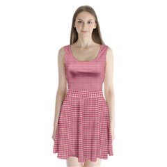 Red Gingham Check Split Back Mini Dress  by artworkshop