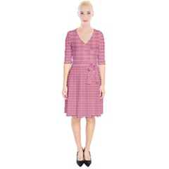 Red Gingham Check Wrap Up Cocktail Dress by artworkshop