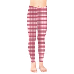 Red Gingham Check Kids  Leggings by artworkshop