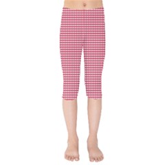 Red Gingham Check Kids  Capri Leggings  by artworkshop