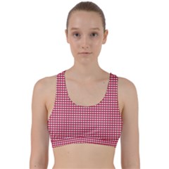 Red Gingham Check Back Weave Sports Bra by artworkshop