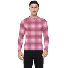 Red Gingham Check Men s Long Sleeve Rash Guard by artworkshop