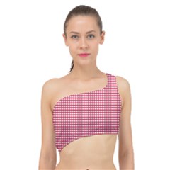 Red Gingham Check Spliced Up Bikini Top  by artworkshop