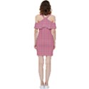 Red Gingham Check Shoulder Frill Bodycon Summer Dress View4