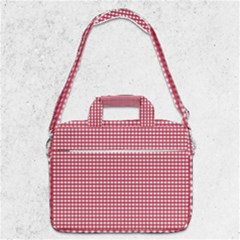 Red Gingham Check Macbook Pro 13  Shoulder Laptop Bag  by artworkshop