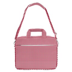 Red Gingham Check Macbook Pro 16  Shoulder Laptop Bag by artworkshop