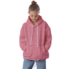 Red Gingham Check Kids  Oversized Hoodie by artworkshop