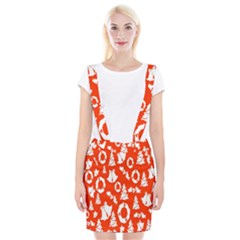 Orange  Card Christmas December Braces Suspender Skirt by artworkshop