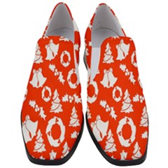 Orange  Card Christmas December Women Slip On Heel Loafers by artworkshop