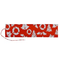 Orange  Card Christmas December Roll Up Canvas Pencil Holder (l) by artworkshop