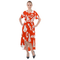 Orange  Card Christmas December Front Wrap High Low Dress by artworkshop