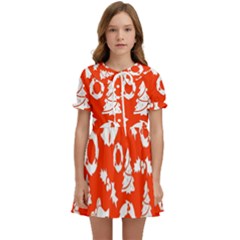 Orange  Card Christmas December Kids  Sweet Collar Dress by artworkshop