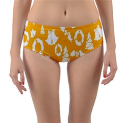 Orang Card Christmas Reversible Mid-waist Bikini Bottoms