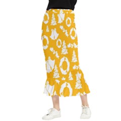 Orang Card Christmas Maxi Fishtail Chiffon Skirt