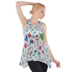 New Year Christmas Winter Watercolor Side Drop Tank Tunic by artworkshop