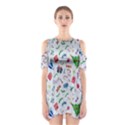 New Year Christmas Winter Watercolor Shoulder Cutout One Piece Dress View1