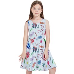 New Year Christmas Winter Watercolor Kids  Skater Dress by artworkshop