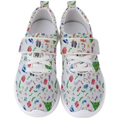 New Year Christmas Winter Watercolor Men s Velcro Strap Shoes by artworkshop