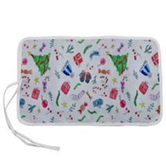 New Year Christmas Winter Watercolor Pen Storage Case (l) by artworkshop