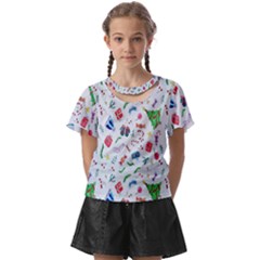 New Year Christmas Winter Watercolor Kids  Front Cut Tee by artworkshop