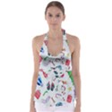 New Year Christmas Sketch Gifts Babydoll Tankini Top View1