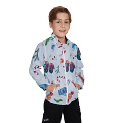 New Year Christmas Sketch Gifts Kids  Windbreaker by artworkshop