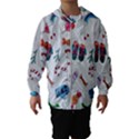 New Year Christmas Sketch Gifts Kids  Hooded Windbreaker View1