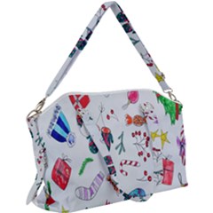 New Year Christmas Sketch Gifts Canvas Crossbody Bag by artworkshop