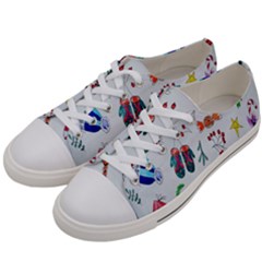 New Year Christmas Sketch Gifts Women s Low Top Canvas Sneakers by artworkshop