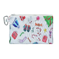 New Year Christmas Sketch Gifts Canvas Cosmetic Bag (large) by artworkshop