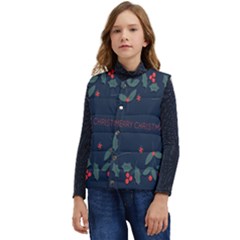 Merry Christmas  Frame Flora Kid s Short Button Up Puffer Vest	 by artworkshop