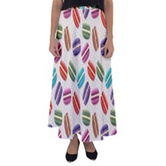 Macaron Macaroon Stylized Macaron Design Repetition Flared Maxi Skirt by artworkshop