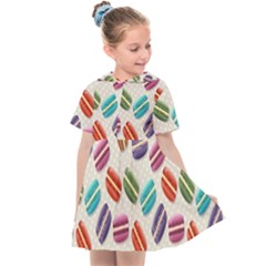 Macaron Macaroon Stylized Macaron Design Repetition Kids  Sailor Dress by artworkshop