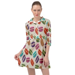 Macaron Macaroon Stylized Macaron Design Repetition Mini Skater Shirt Dress by artworkshop