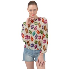 Macaron Macaroon Stylized Macaron Design Repetition Banded Bottom Chiffon Top by artworkshop