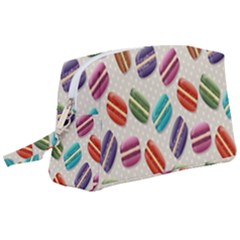 Macaron Macaroon Stylized Macaron Design Repetition Wristlet Pouch Bag (large) by artworkshop