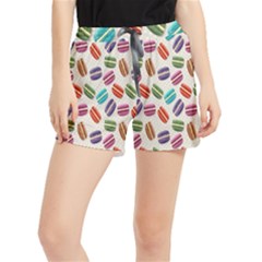 Macaron Macaroon Stylized Macaron Design Repetition Women s Runner Shorts