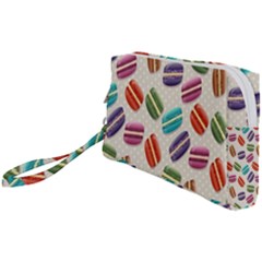 Macaron Macaroon Stylized Macaron Design Repetition Wristlet Pouch Bag (small) by artworkshop