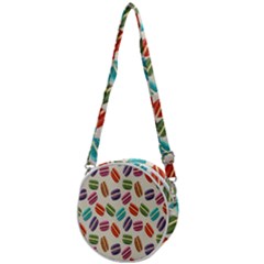 Macaron Macaroon Stylized Macaron Design Repetition Crossbody Circle Bag by artworkshop