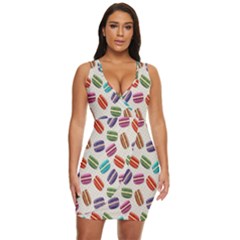 Macaron Macaroon Stylized Macaron Design Repetition Draped Bodycon Dress by artworkshop