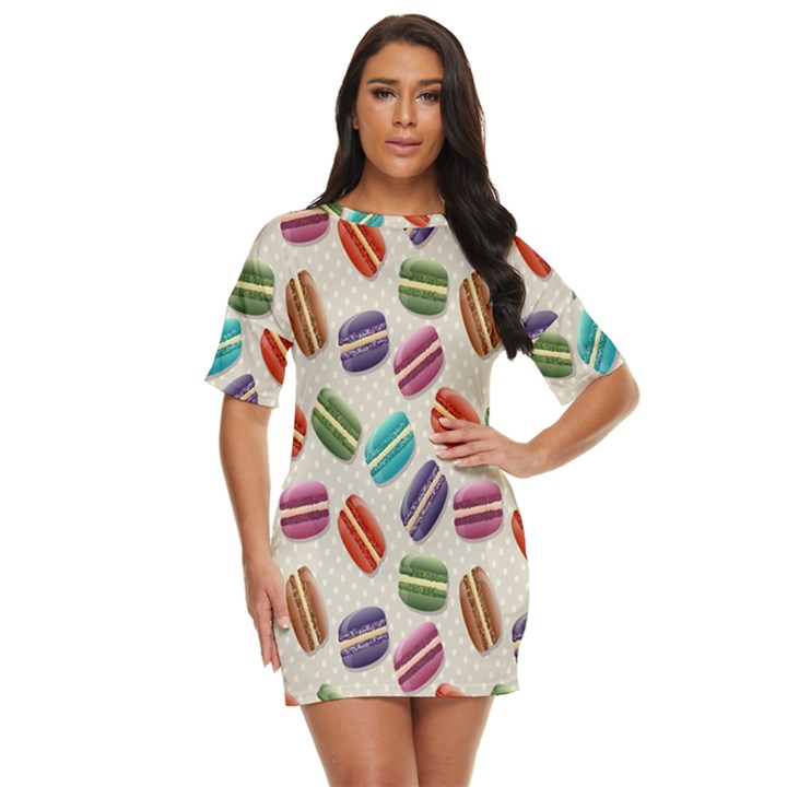 Macaron Macaroon Stylized Macaron Design Repetition Just Threw It On Dress