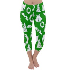 Green Card Christmas December4 Capri Winter Leggings  by artworkshop