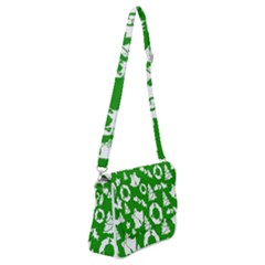 Green Card Christmas December4 Shoulder Bag With Back Zipper by artworkshop